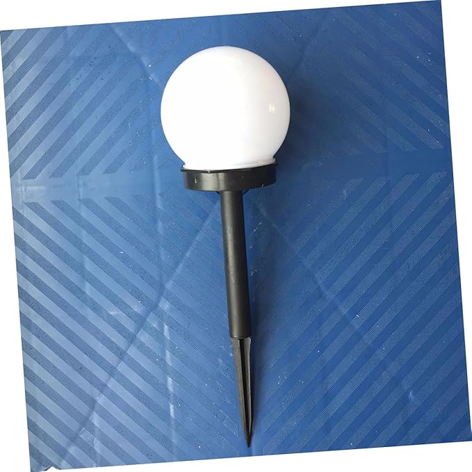 UPKOCH 4pcs Solar Garden Led Lights White Ball Shaped Solar Plug Pathway Lamps for Lawn and Outdoor Use Warm Light for Walkway and Patio Decor