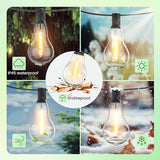 Outdoor String Lights 50FT LED String Lights for Outside with 27 A39 Waterproof Edison Bulbs (2 Spare), Patio | Lumora