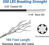 String Light Hanging Kit with 164FT Vinyl Coated 304 Stainless Steel Wire Rope, Globe String Light Suspension Kit | Lumora