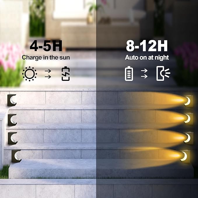 Crescent-Shaped Solar Lights for Outside Waterproof IP67,Long-Lasting LED Light Solar, Easy - Outdoor Path Light | Lumora
