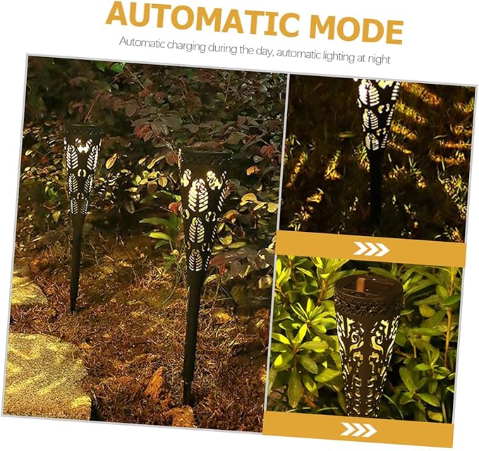 4pcs Solar Pathway Lights Outdoor LED Garden Decorative Solar Powered Lawn Patio Lighting Waterproof Warm White