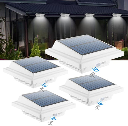 UniqueFire Solar Lights Outdoor, 40 LEDs, Motion Sensor, Wall Mount, White, Cool White, 4 Pack