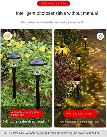 QUQUQ Solar Pathway Lights Bright Solar Path Lights Outside Waterproof Walkway Landscape Light Yard Patio Decor