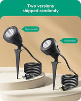 EDISHINE 120V LED Outdoor Spotlight, 5 Extra Lenses (RGB Purple Blue), 5.5W 5000K Plug in Spotlight Outdoor | Lumora