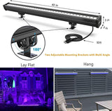 LED Wall Washer Light with RF Remote, 144W Color Changing Linear Wall Light Bar, 120V Waterproof Dimmable RGBW | Lumora