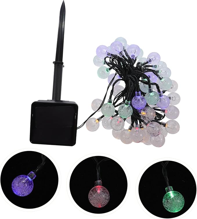 VILLCASE 1 Set LED Solar String Lights Bubble Beads Patio Decor Saving Outdoor Fairy Lights for Garden Courtyard | Lumora