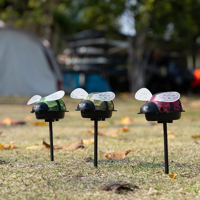 Solar Lights for Outside 3 Pack Solar Garden Bee Stakes Outdoor Lights for Yard Patio Decor
