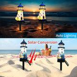 Lighthouse Solar Lights Outdoor, Lighthouse Decor Lighthouses Gifts Nautical Decor for Home, Waterproof Decorative | Lumora