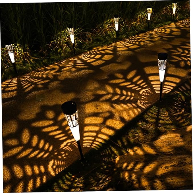YARNOW 6pcs Solar Garden Stake Lights Outdoor Pathway Lighting Solar Patio Lamp for Decoration Warm