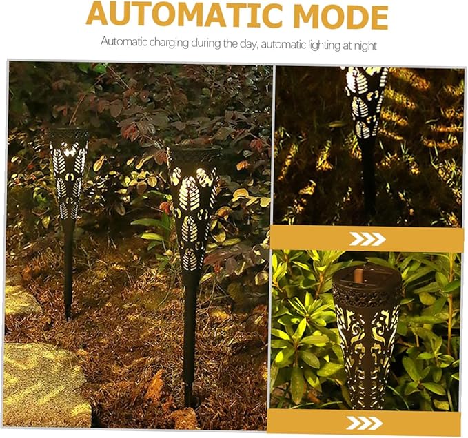 BESPORTBLE 4pcs Solar Pathway Lights Warm White Outdoor Solar Garden Lawn Decorative Waterproof Landscape Lighting for Patio Yard
