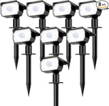 [ 8 Pack/56 LED ] Solar Lights Outdoor Motion Sensor, Spot Landscape Lighting with 3 Modes, Waterproof Spotlights | Lumora