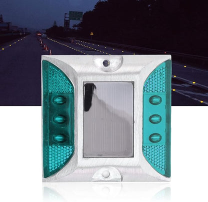 Solar Driveway Lights, Cast Aluminum IP68 Light with 72H Runtime for Pathway and Highway Marking (Green)