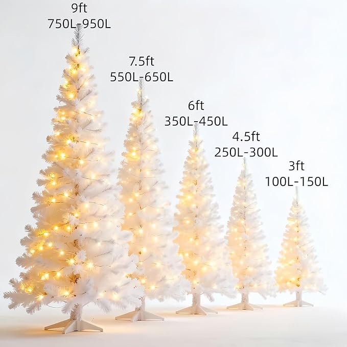 LUCKY SHINE 200 Clear Warm Christmas Lights, UL Certified and Commercial Grade 2 Sets100 Light with White Wire 66 Ft, for Indoor and Outdoor Party, Patio, Trees, Garden.