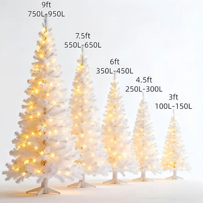LUCKY SHINE 200 Clear Warm Christmas Lights, UL Certified and Commercial Grade 2 Sets100 Light with White Wire 66 Ft, for Indoor and Outdoor Party, Patio, Trees, Garden.
