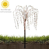 FUCHSUN 4.6 FT 200 LED Solar Lighted Willow Tree Outdoor, Light Up Weeping Willow Tree Garden Pathway Lights | Lumora