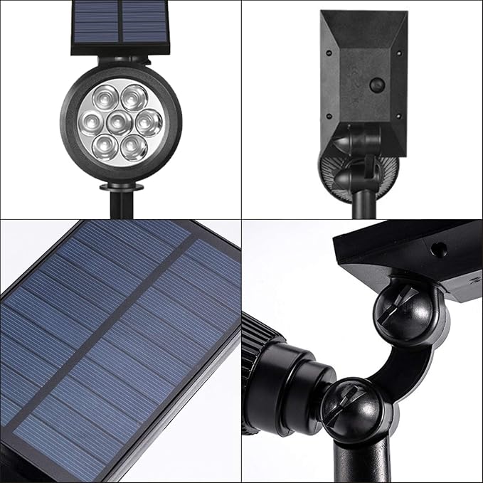 Solar Landscape Spotlights Outdoor, Bright 7-LED Spot Lights, Dusk-to-Dawn Waterproof Solar Powered Flag Pole | Lumora