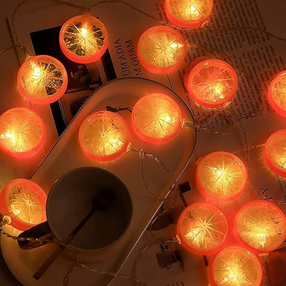 Fruit String Lights Battery Powered Indoor Outdoor Lighting Lamp Strawberry/Grape/Watermelon/Lemon/Banana for Wedding Home Birthday Garden Yard Patio Party Decorations (Orange Lemon)