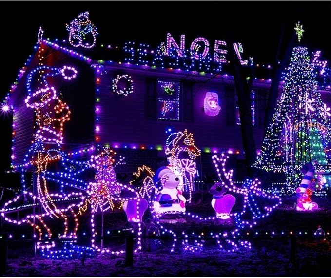 Solar Rope Lights Outdoor, 23ft 50LED Outdoor Rope String Lights Waterproof Copper Tube Wire String Lights for Garden,Yard, Path, Fence, Stairs, Backyard, Patio (Purple)