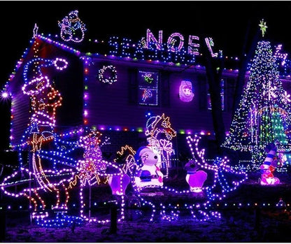 Solar Rope Lights Outdoor, 23ft 50LED Outdoor Rope String Lights Waterproof Copper Tube Wire String Lights for Garden,Yard, Path, Fence, Stairs, Backyard, Patio (Purple)