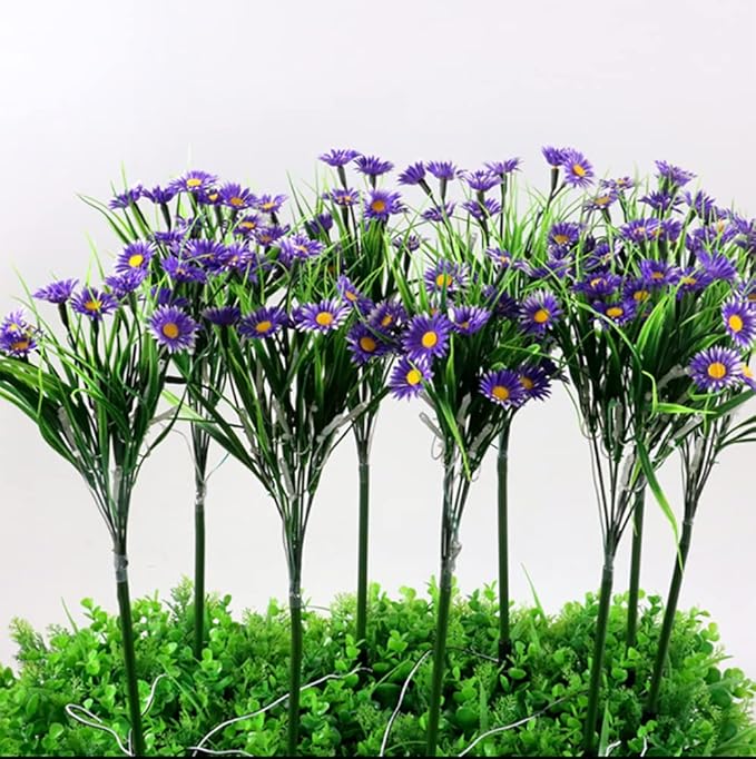 Solar Garden Stake Lights,28 LED Daisy Flower Decorative Lights Outdoor Waterproof Solar Powered Landscape Lights for Yard/Patio/Walkway/Pathway/Path Light (Purple)