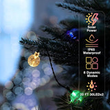 Metaku 2 Pack Solar String Lights for Outside, Total 40FT 60 LED Crystal Globe String Lights, Solar Powered Outdoor | Lumora