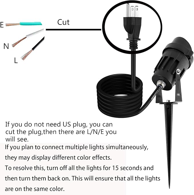 Outdoor Landscape Lights 7W 700LM,110V 120V LED Spot Lights,Waterproof Landscape Spotlights,3CCT Selectable US-3 Plug in Tree Uplights,Mount Wall Lamp Spiked Stand for Yard Pathway,Pack of 8