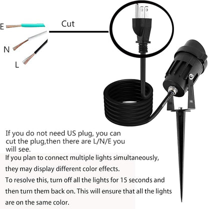 Outdoor Landscape Lights 7W 700LM,110V 120V LED Spot Lights,Waterproof Landscape Spotlights,3CCT Selectable US-3 Plug in Tree Uplights,Mount Wall Lamp Spiked Stand for Yard Pathway,Pack of 8
