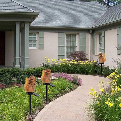 Ulalaza Outdoor Solar Lights Squirrel Shape Solar Powered LED Lamp Waterproof Garden Lights Stake Lights for Walkway
