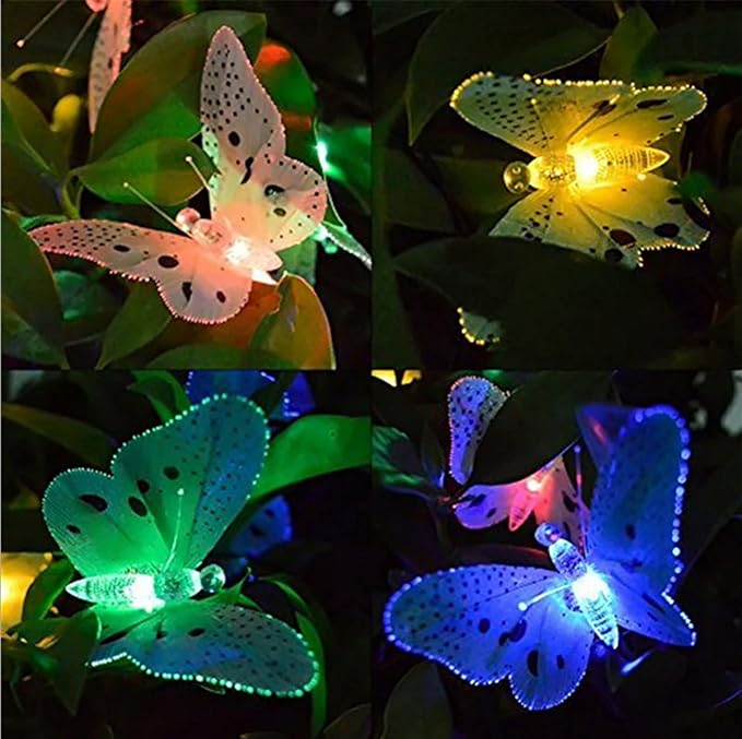 Solar Outdoor Lights, Garden Lights, 12 LED Butterfly Decorative Lights for Fence, Yard, Pathways, Solar Spot Lights Outdoor, Security Lights, Outdoor Lamp, Cute Stuff