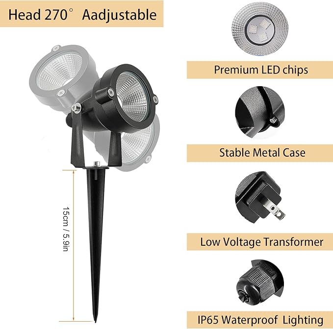 24W Halloween SpotLights with Timer, IP65 Waterproof Metal Landscape Lights RGB Spot Lights Outdoor Color Changing | Lumora