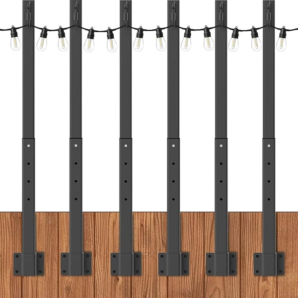 zoegi 6 Pack 2.8FT String Light Poles,Light Poles for Outside Lights with Fork,Outdoor Brackets Hanging | Lumora