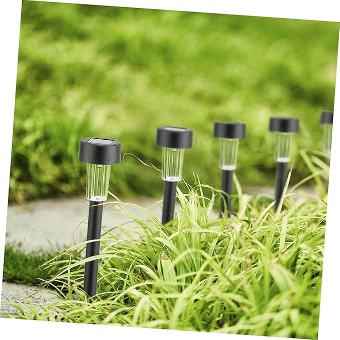 DOITOOL 10pcs Decorative Garden Stakes Solar Garden Light Lights Path Led Motion Driveway Road Outdoor Step Lamp Waterproof Lawn Landscape Patio Yard Decor Garden Decor for Outside Black