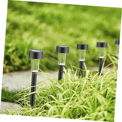 DOITOOL 10pcs Decorative Garden Stakes Solar Garden Light Lights Path Led Motion Driveway Road Outdoor Step Lamp Waterproof Lawn Landscape Patio Yard Decor Garden Decor for Outside Black