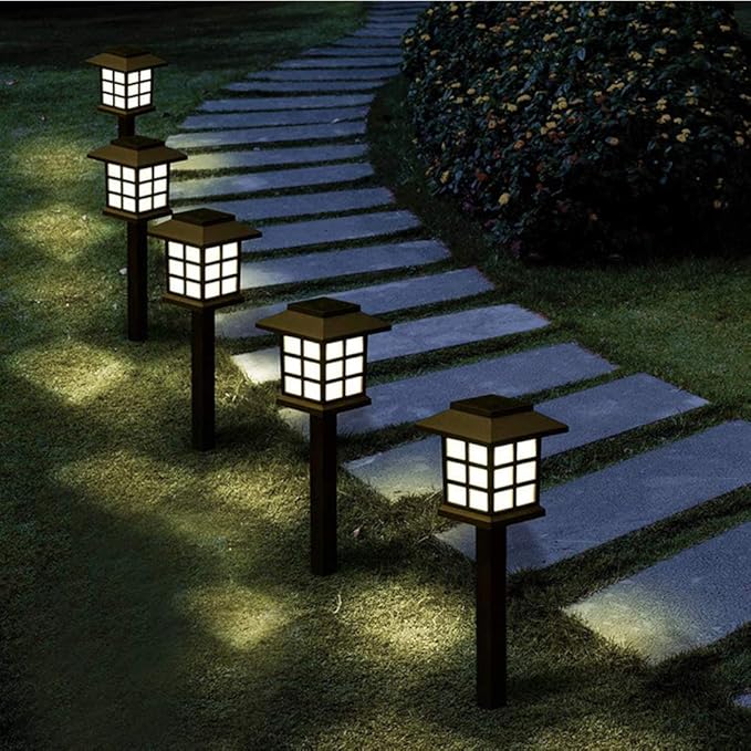 Solar Lights Outdoor Garden Solar Garden Lights Outdoor Waterproof for Pathway Led Solar Pathway Lights Yard Lights for Patio Driveway Lawn Backyard Sidewalk Lighting Create Atmosp