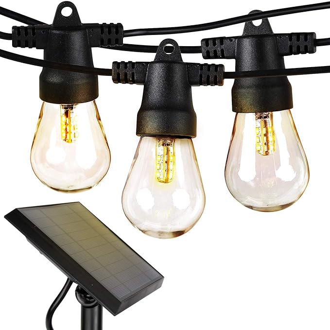 Brightech Bundle Deal: 75Ft, 25 Bulbs Ambience Pro Solar Powered Outdoor String Lights, Commercial Grade Waterproof | Lumora