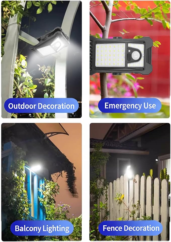 Solar Clip on Motion Sensor Light, High Brightness Led Outdoor Lamp with Efficient Solar Charging for Camping Tent, Pathway, Patio, Garden