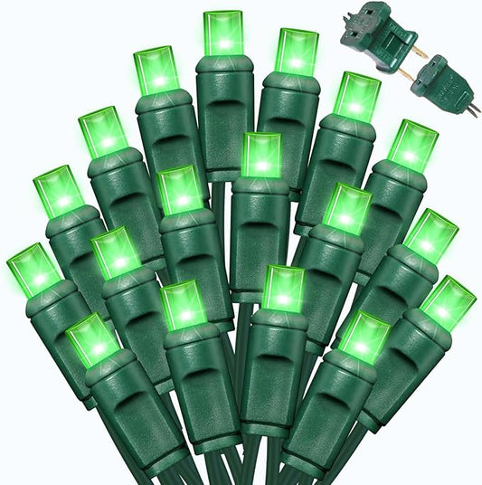 LAMPHOME St. Patrick's Day Lights Outdoor Waterproof, 600LED (12pk of 50L) Green String Lights Plug in, Christmas Lights for St. Patrick's Day Party Carnival Supplies, Outdoor Yard Garden Decor