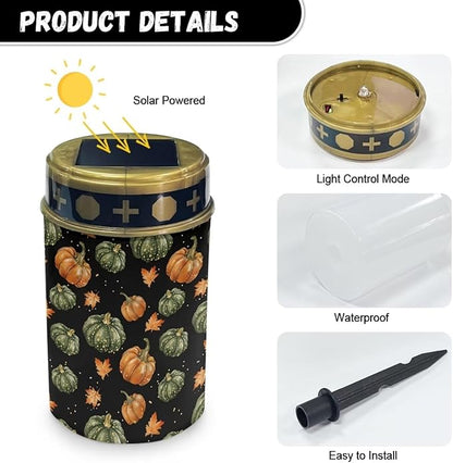 Pumpkin Solar Lighting for Yard Maple Leaf Landscape Lights Solar Powered Solar Lights for Garden Yard Solar Lights for Outside Landscaping Lights Solar Pathway Lights