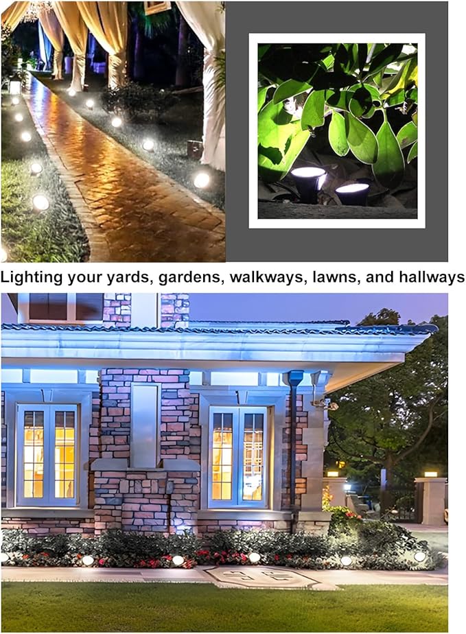 flexman Solar Outdoor Lights, Multiapplication Outdoor Lights Solar Powered, IP55 Solar Pathway Lights for Yard, Patio, Lawn, Pathway, Driveway, Sidewalk, Landscape, Swimming Pool (White Light)