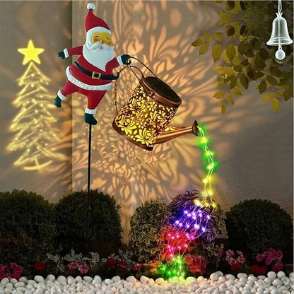 Christmas Santa Solar Kettle Lights Garden Lawn Decorative Lights, Santa Claus Ground Lamp Yard Decoration,Lamp Solar LED Night Light Outdoor Gardens Decor for Christmas Decorations