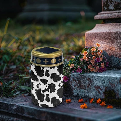 Leopard Cow Solar Lights for Dustproof Grave LED Lamp Eco-Friendly Cemetery Light Memorial Sympathy Gifts Lawn Decorations