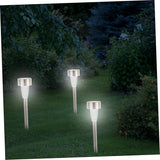 12pcs Solar Outdoor Pathway Lights Stainless Steel Solar Garden Lights with Bright White LED for Patio Walkway Lawn | Lumora