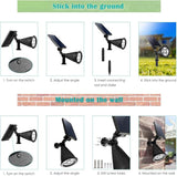 URPOWER Solar Spot Lights - 2-in-1 Waterproof Landscape Spotlights, Dusk-to-Dawn Solar Powered Outdoor Lights for | Lumora