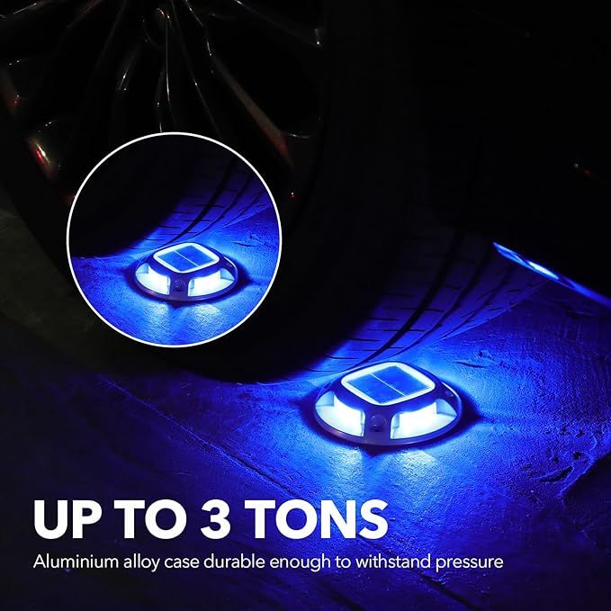 AGPTEK Solar Driveway Lights Outdoor 8 Pack, 2 Color Modes LED Deck Dock Marine Waterproof Security Marker Lights | Lumora