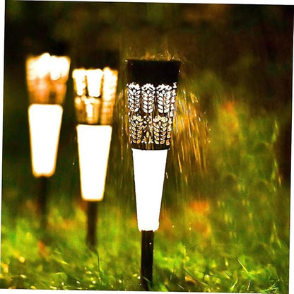 6pcs Solar Powered Garden Stake Lights with Warm and Colorful Projection, Outdoor Landscape Pathway Lamps for Lawn, Patio, and Courtyard Decoration