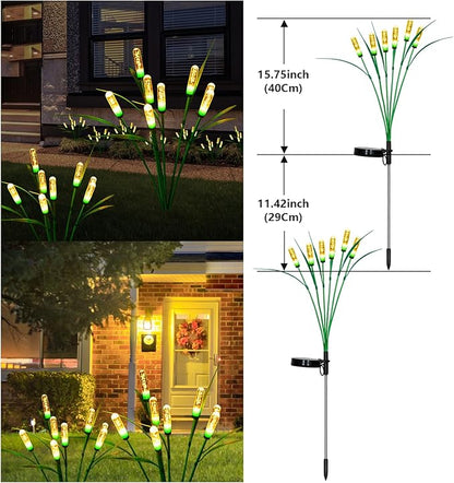 Swaying Solar Garden Lights - Outdoor Waterproof, Upgraded Solar Firefly Lights, Warm White (2-Pack)