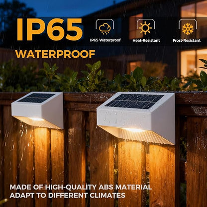 Outdoor Solar Lights, Warm White Decorative Solar Fence Lights, for Gardens, Swimming Pools, Decks, Fences, Patios, Front Doors, Stairs, Landscapes, Courtyards, and Driveway Paths, Pack of 8