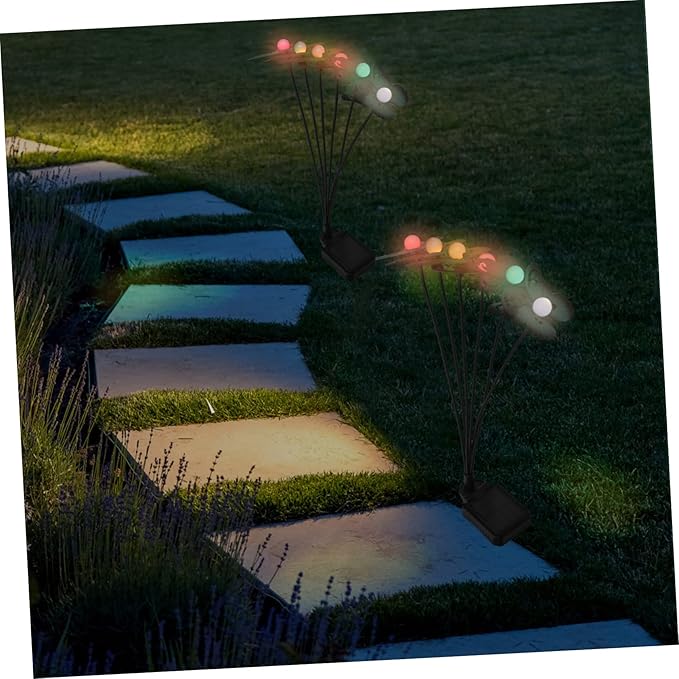 DOITOOL 2pcs Outdoor Solar Power Garden Light Butterfly Led Lamp for Pathway Patio Easy Install Solar Decorative Light for Lawn
