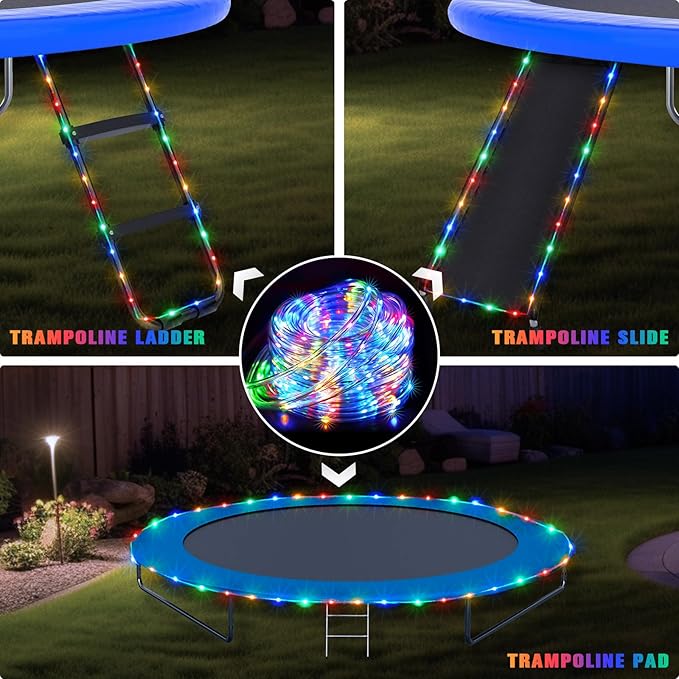 JMEXSUSS Trampoline Accessories 200 LED Trampoline Lights, 66ft IP 65 Waterproof Solar Camping Lights Outdoor, 8 | Lumora