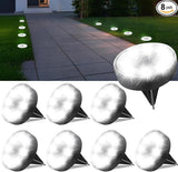 Ground Lights 8 Pack, IP68 Waterproof Solar Disc Lights for Outdoor, Flat Garden Light, In-Ground Light, Landscape | Lumora